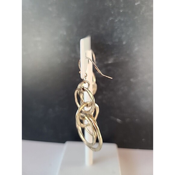 Dangling Gold Tone Metal Pierced Earrings Vintage Costume Jewelry, READ - Picture 5 of 10